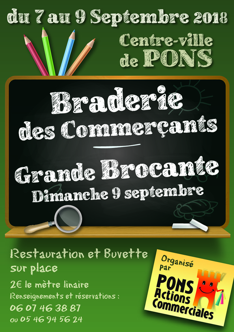 Braderie Brocante commerçants Pons - septembre 2018 - Pons Actions commerciales