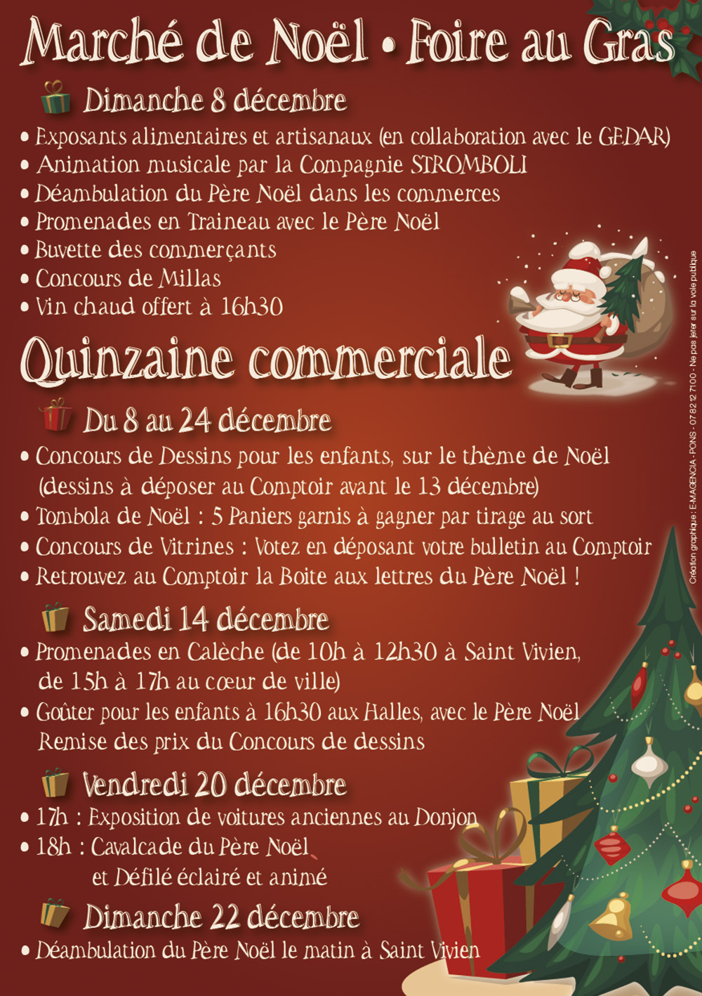 Marché de Noël 2019 - Pons Actions Commerciales - Dimanche 8 décembre 2019
