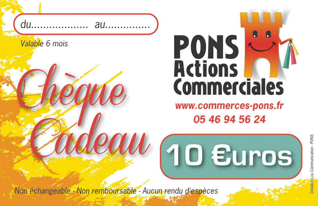 Pons Actions Commerciales - chèque-cadeau